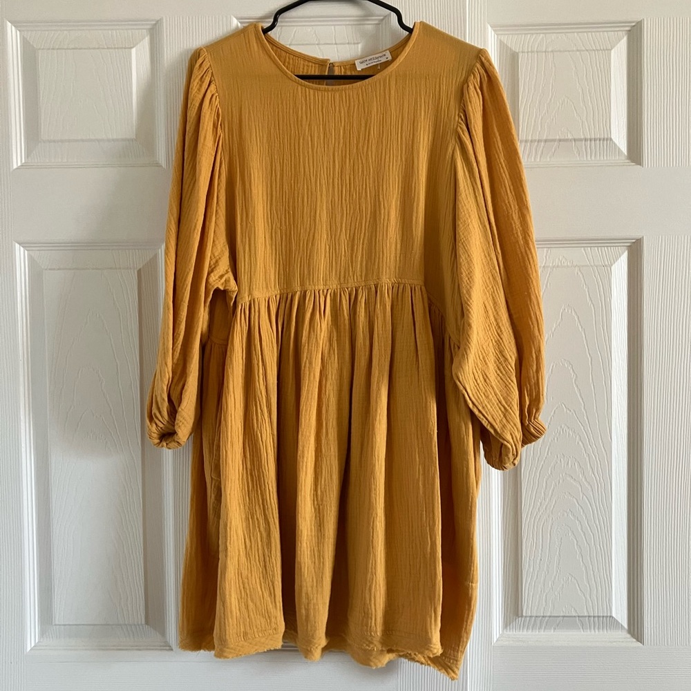 Yellow Boho mini dress